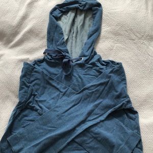 Blue, crop, hoodie sweater